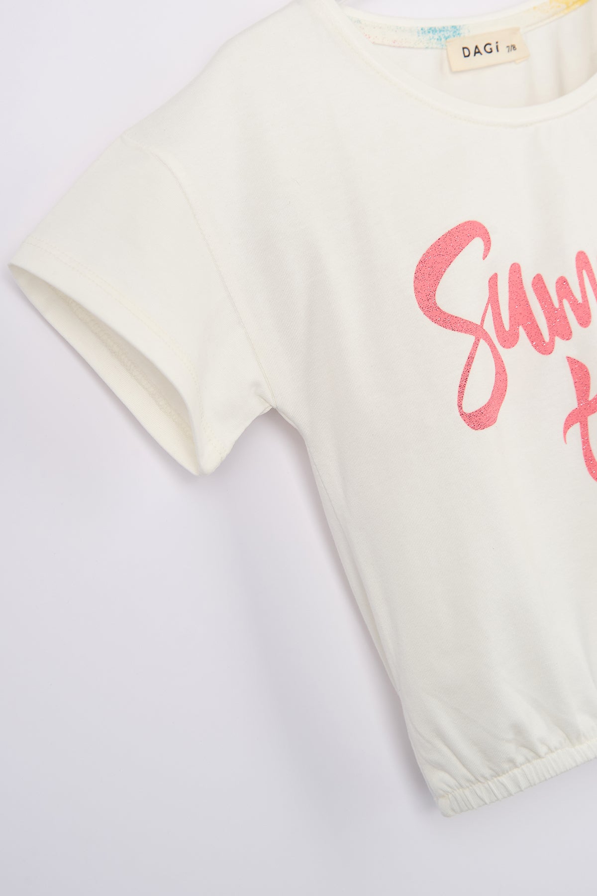 Ekru Kız Çocuk Baskılı T-Shırt