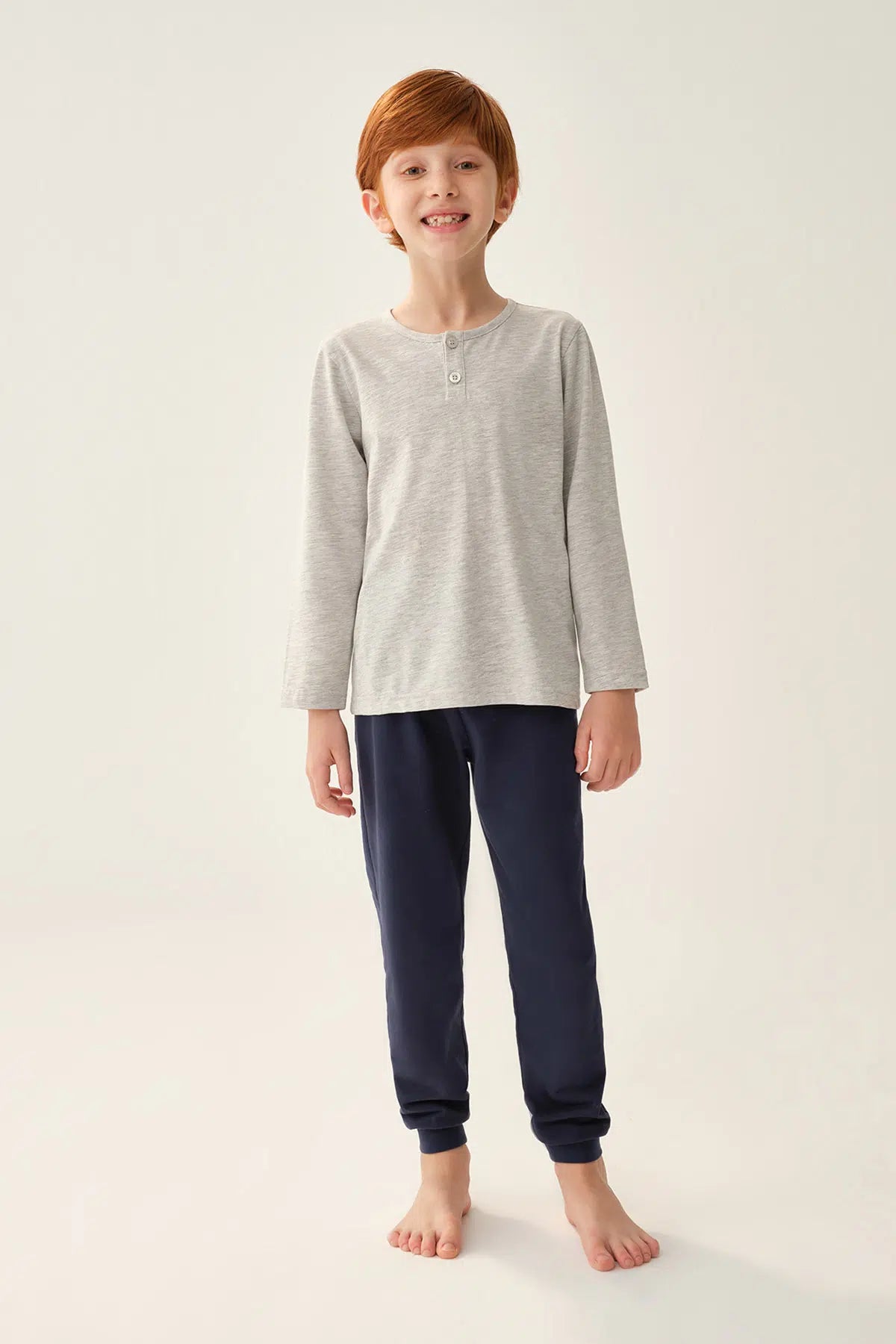 Gri Erkek Çocuk Pijama Üstü
