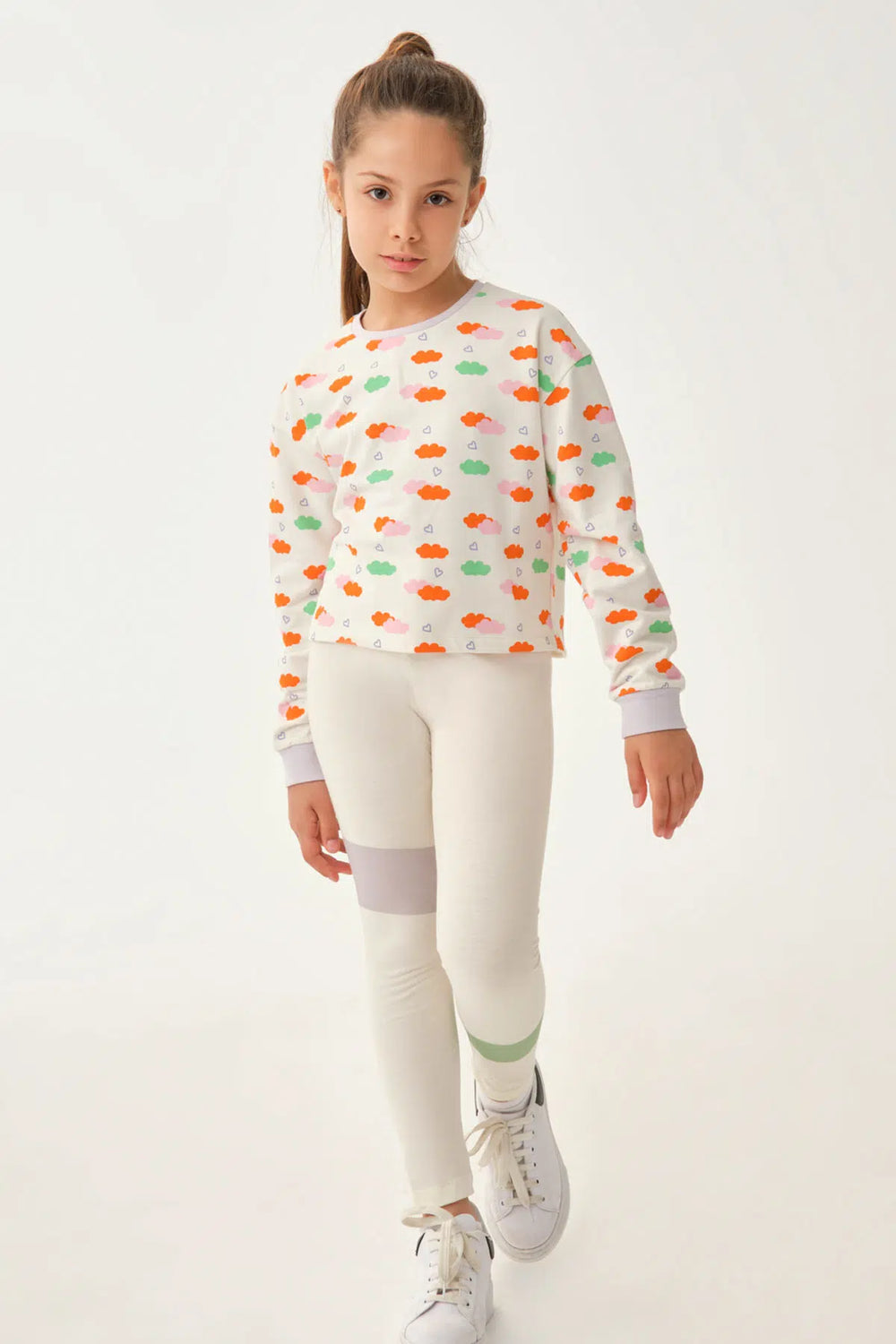 Ekru Baskılı Sweat