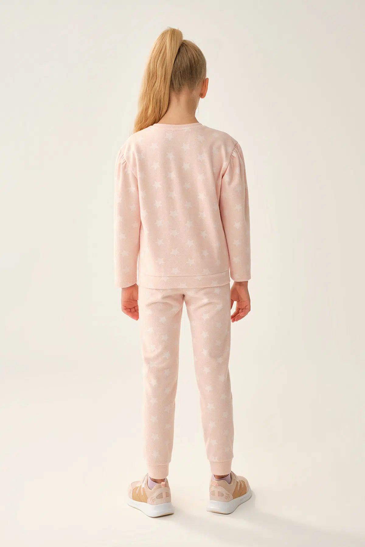 Pembe Yıldız Desenli Sweatshırt