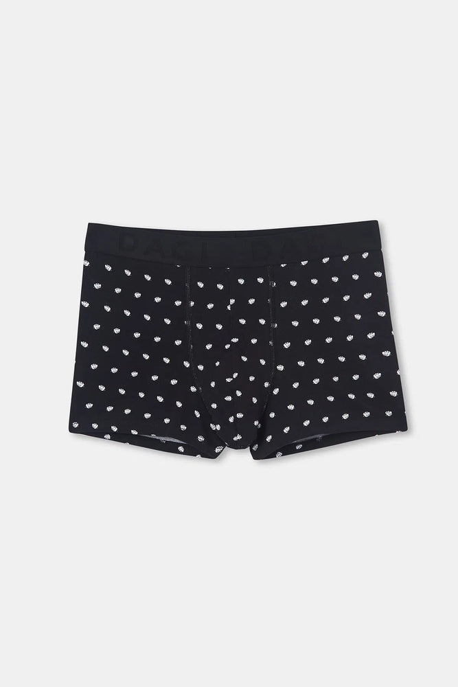 Siyah D-Men Desenli Compact Penye Boxer