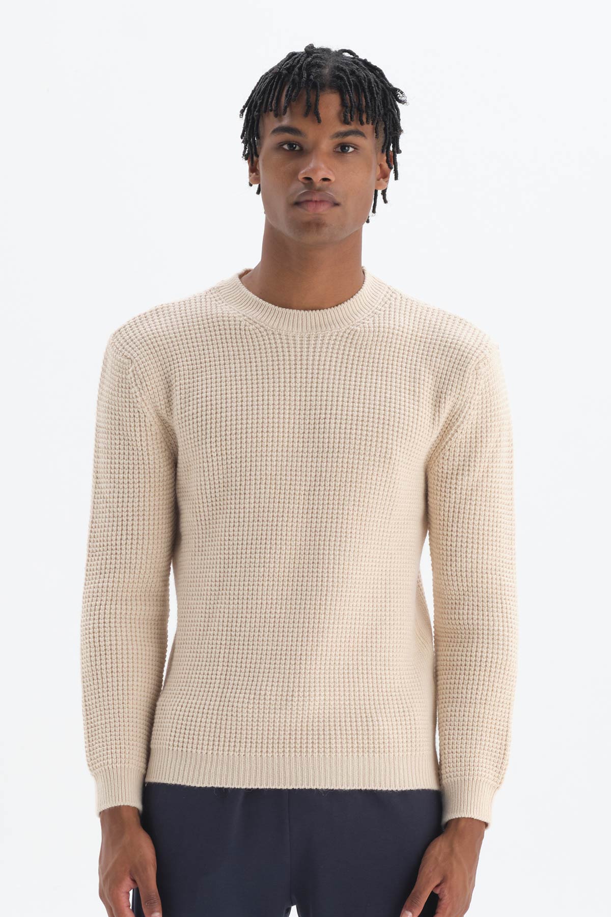 Bej Akrilik Triko Sweatshirt