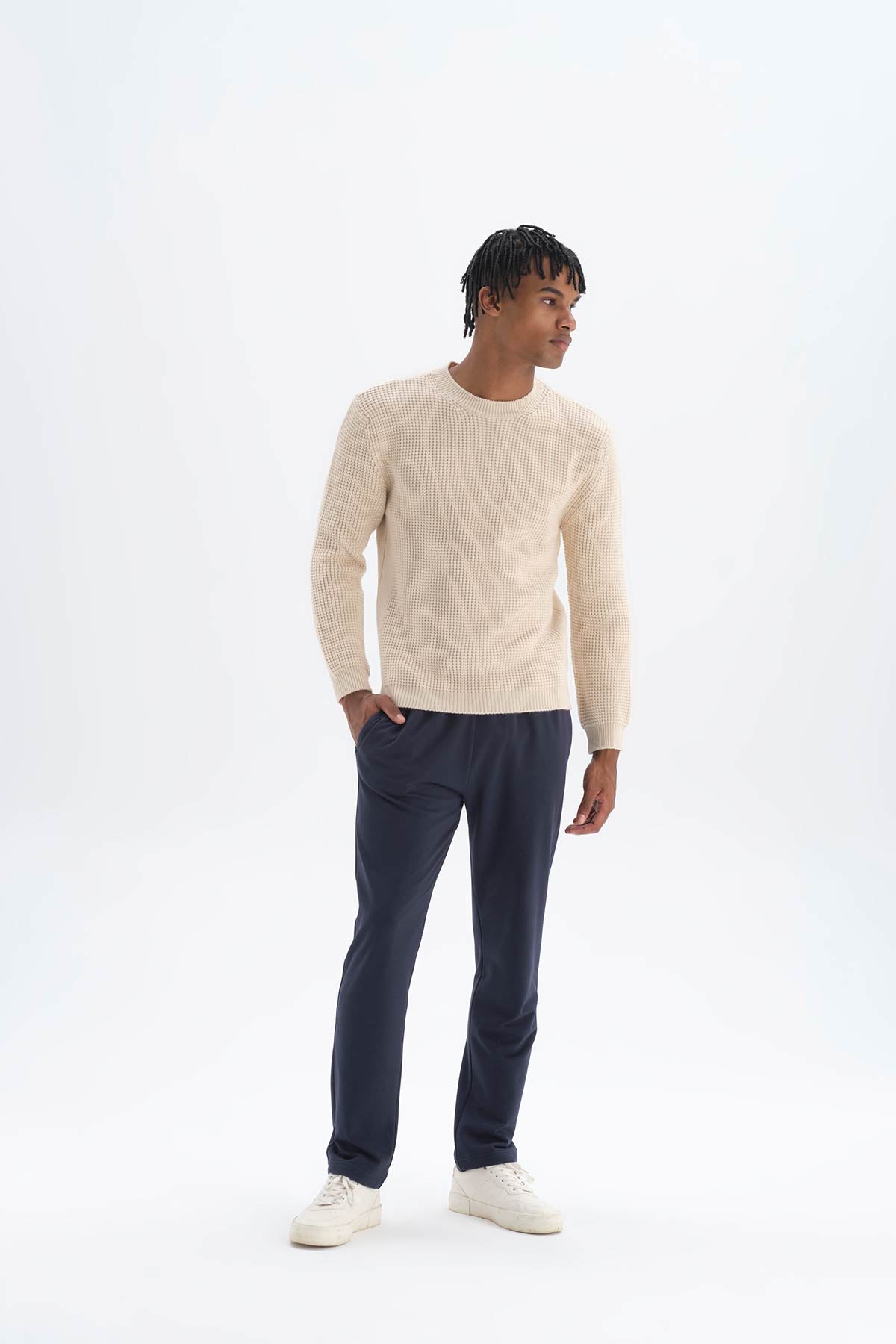 Bej Akrilik Triko Sweatshirt