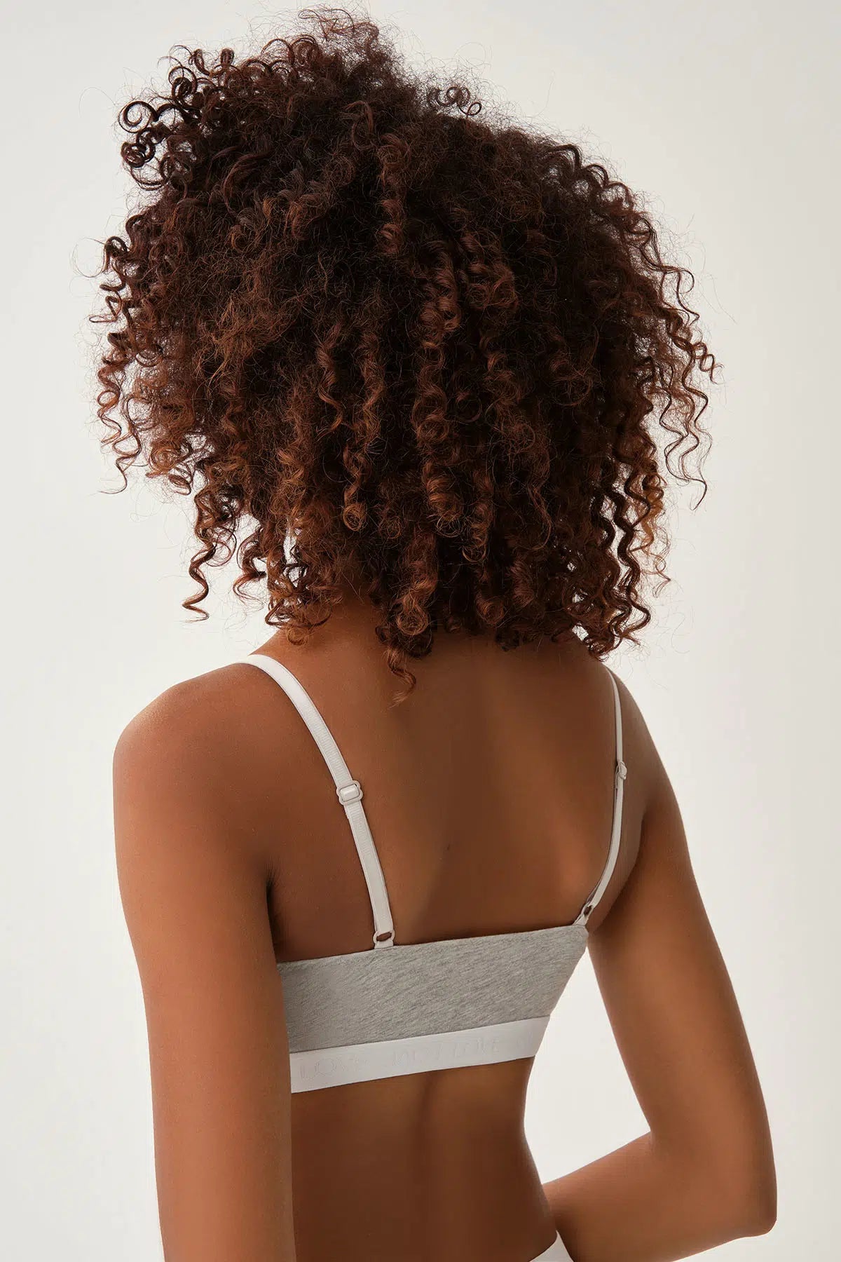 Gri Melanj Atma Kaplı Balensiz Sporcu Sütyeni