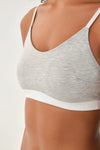 Gri Melanj Atma Kaplı Balensiz Sporcu Sütyeni