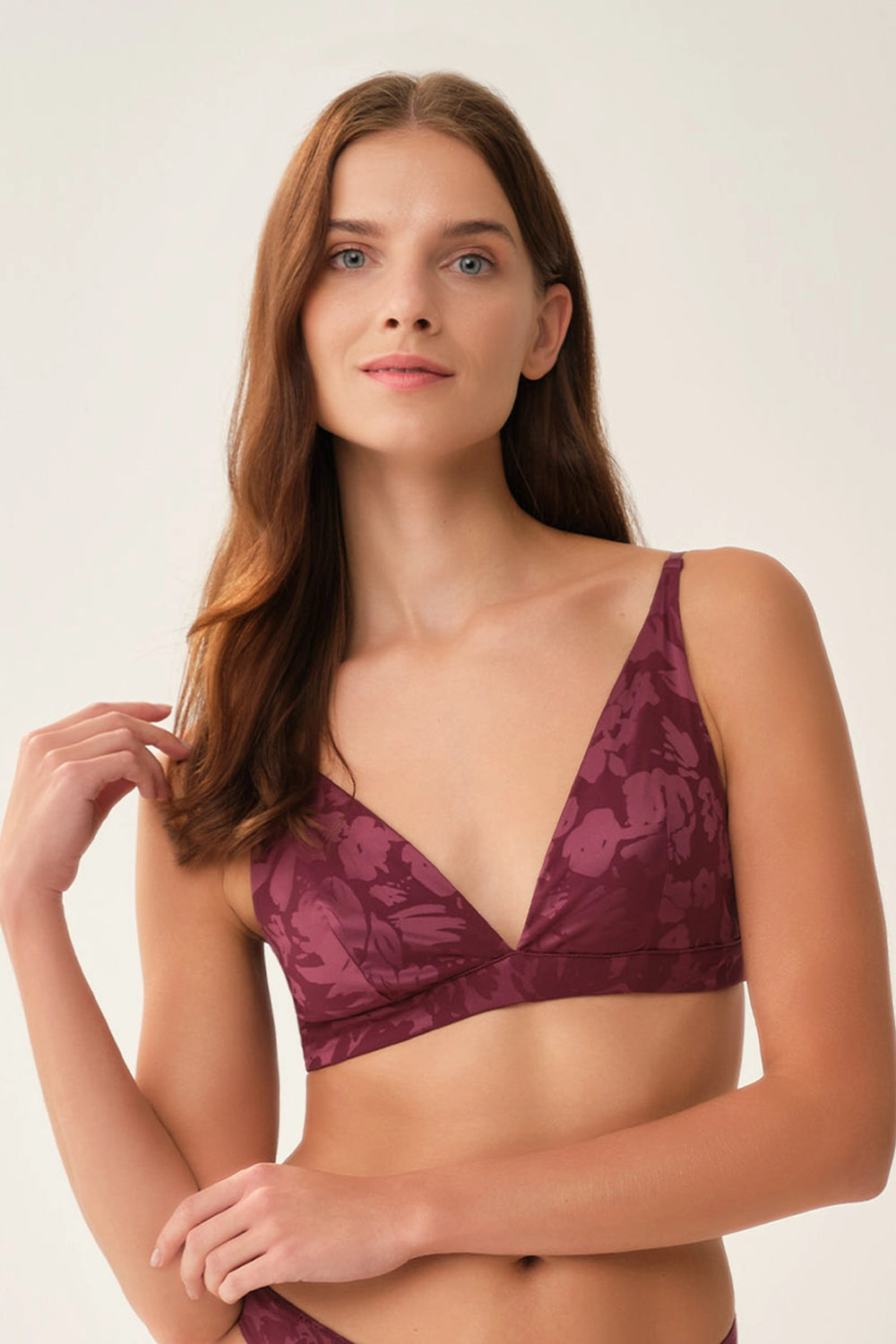 Bordo Üçgen Kaplı Bralet Sütyen