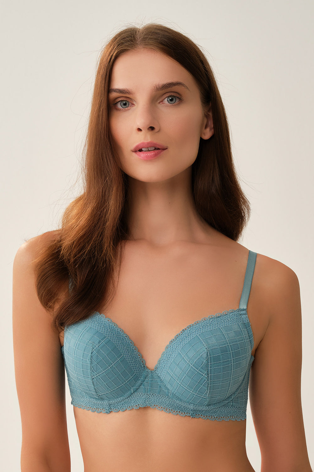 Petrol Yarı Dolgulu Balenli Kaplı Sütyen
