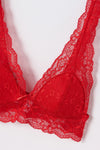 Kırmızı Balensiz Dantelli Bralet Sütyen