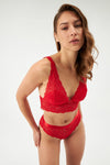 Kırmızı Balensiz Dantelli Bralet Sütyen