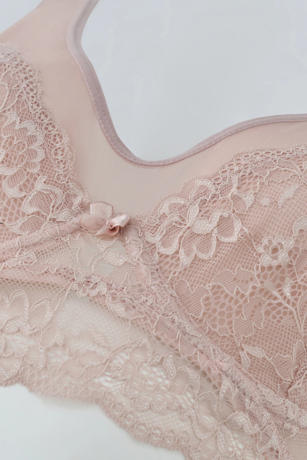Pembe Balenli Dantelli Toparlayıcı Sütyen