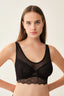 Siyah Balenli Dantelli Toparlayıcı Sütyen