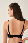 Siyah Balenli Dantelli Toparlayıcı Sütyen