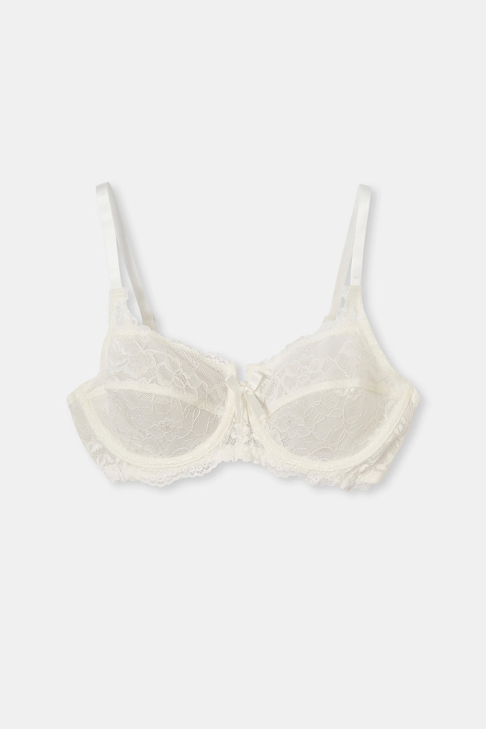 Ekru Balenli Dantelli Toparlayıcı Sütyen
