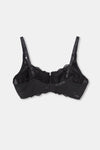 Siyah Balenli Dantelli Toparlayıcı Sütyen