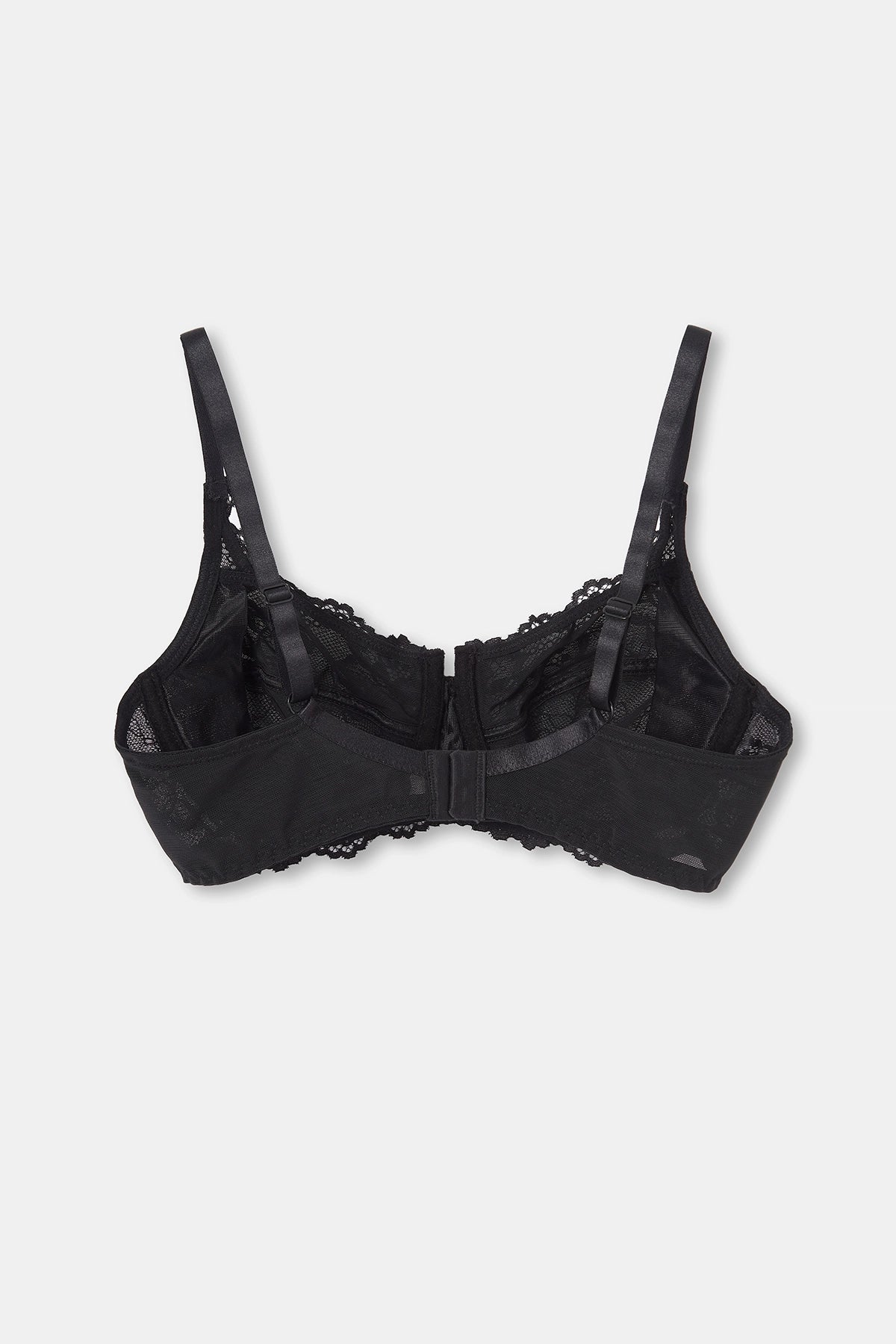 Siyah Balenli Dantelli Toparlayıcı Sütyen
