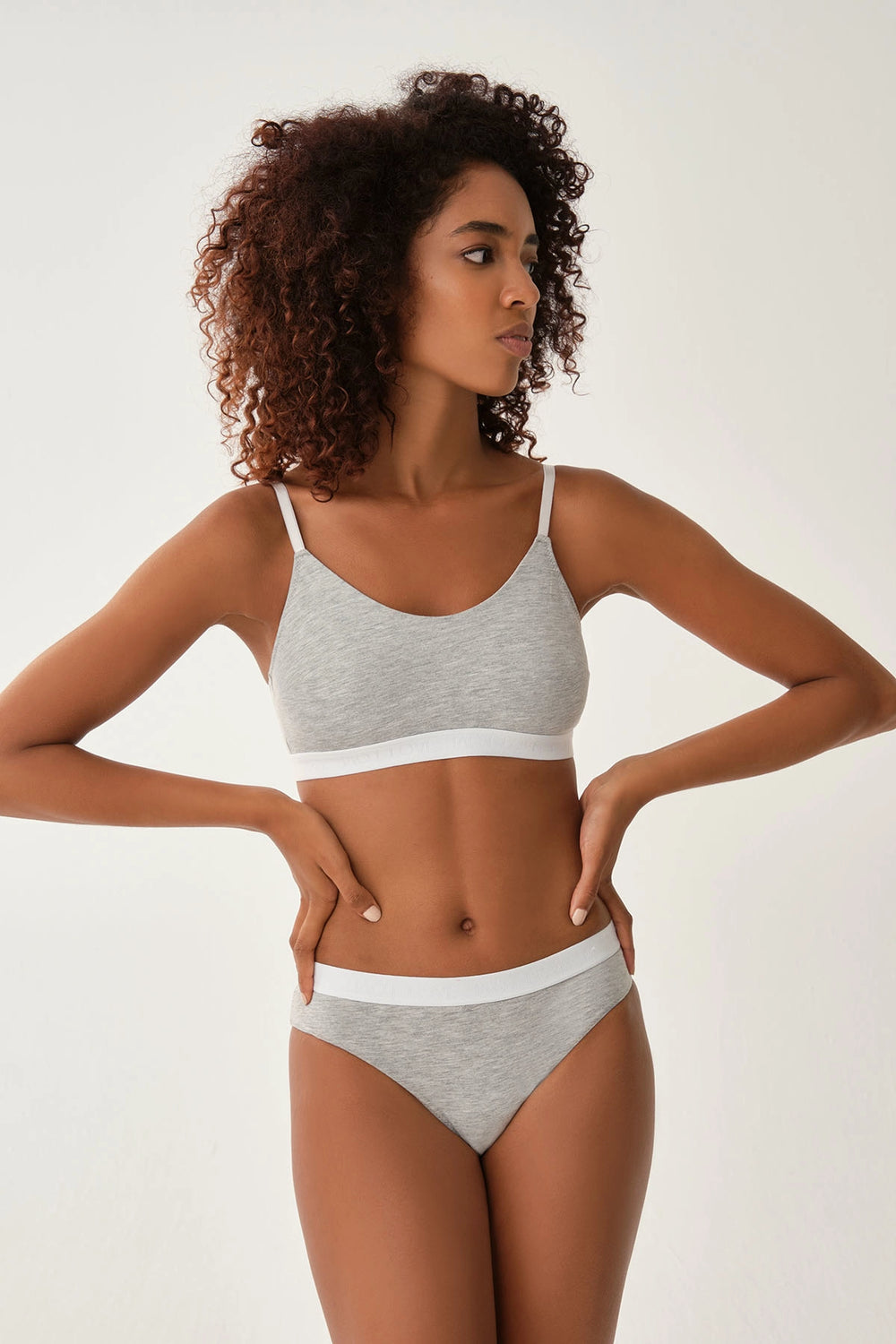 Gri Melanj Bel Bantlı Külot