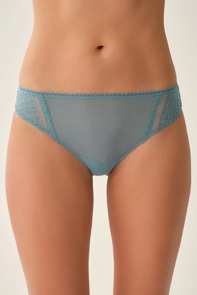 Petrol Dantel Detaylı Petrol Slip