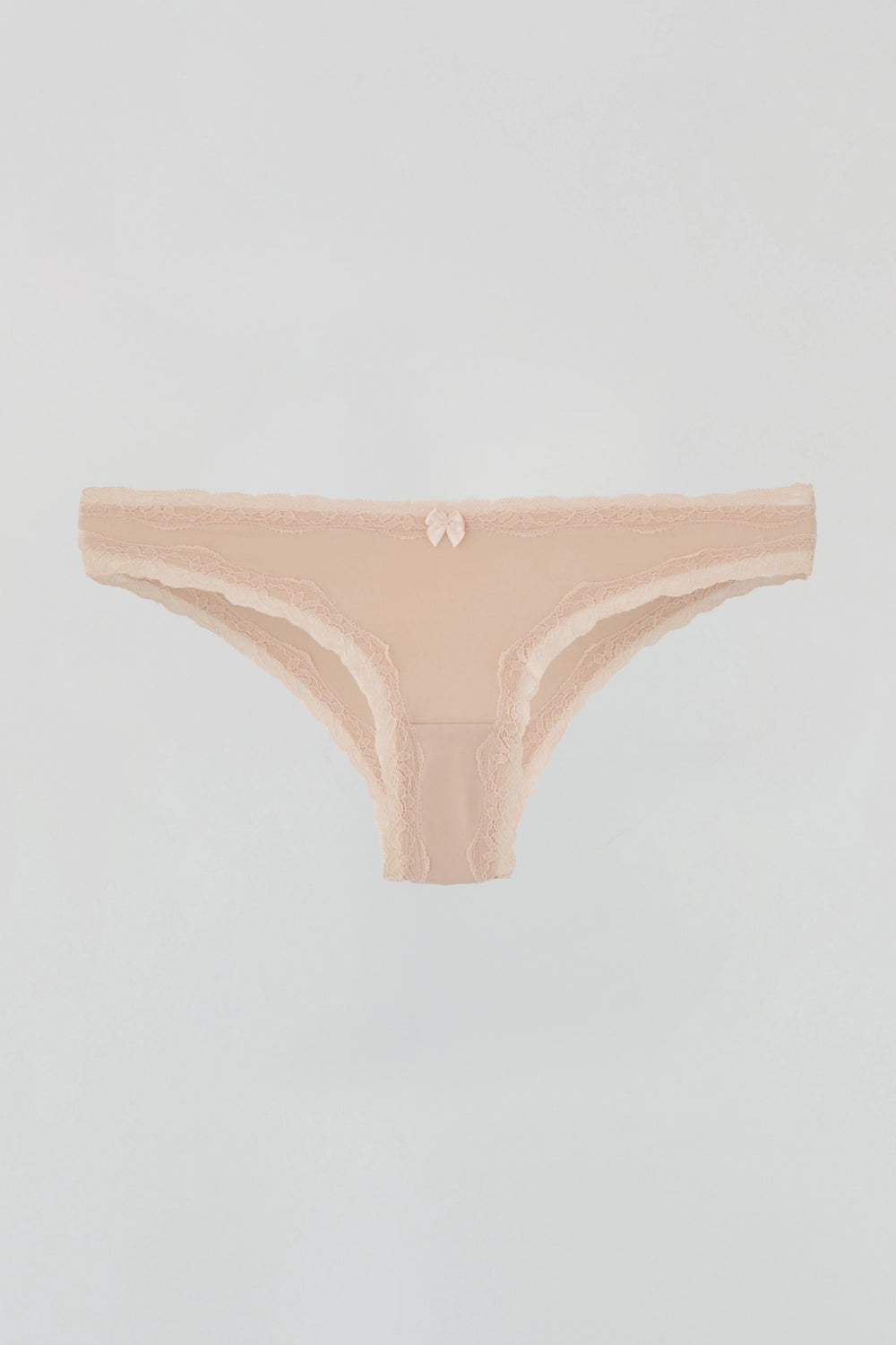 Pembe Dantel Detaylı Micro Kumaş Brazilian