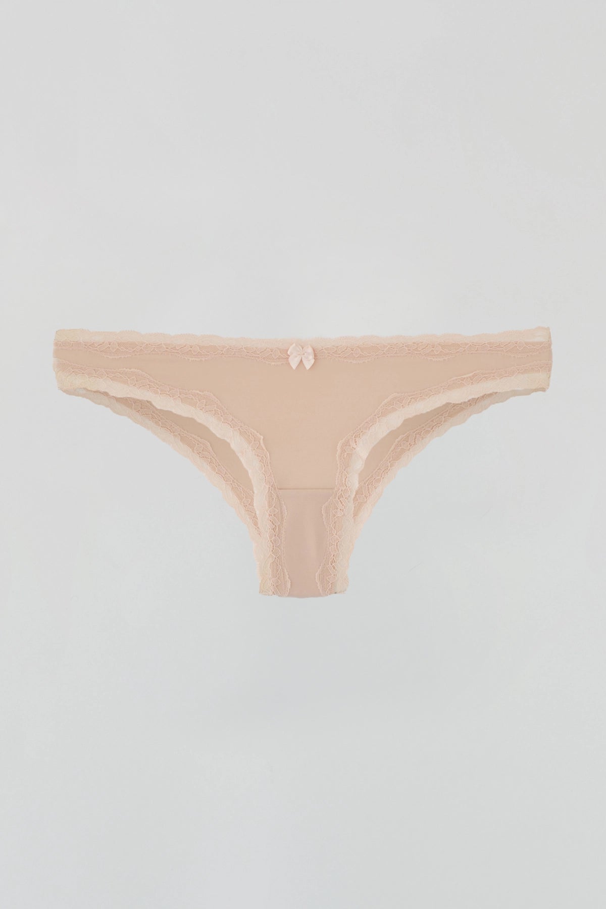 Pembe Dantel Detaylı Micro Kumaş Brazilian