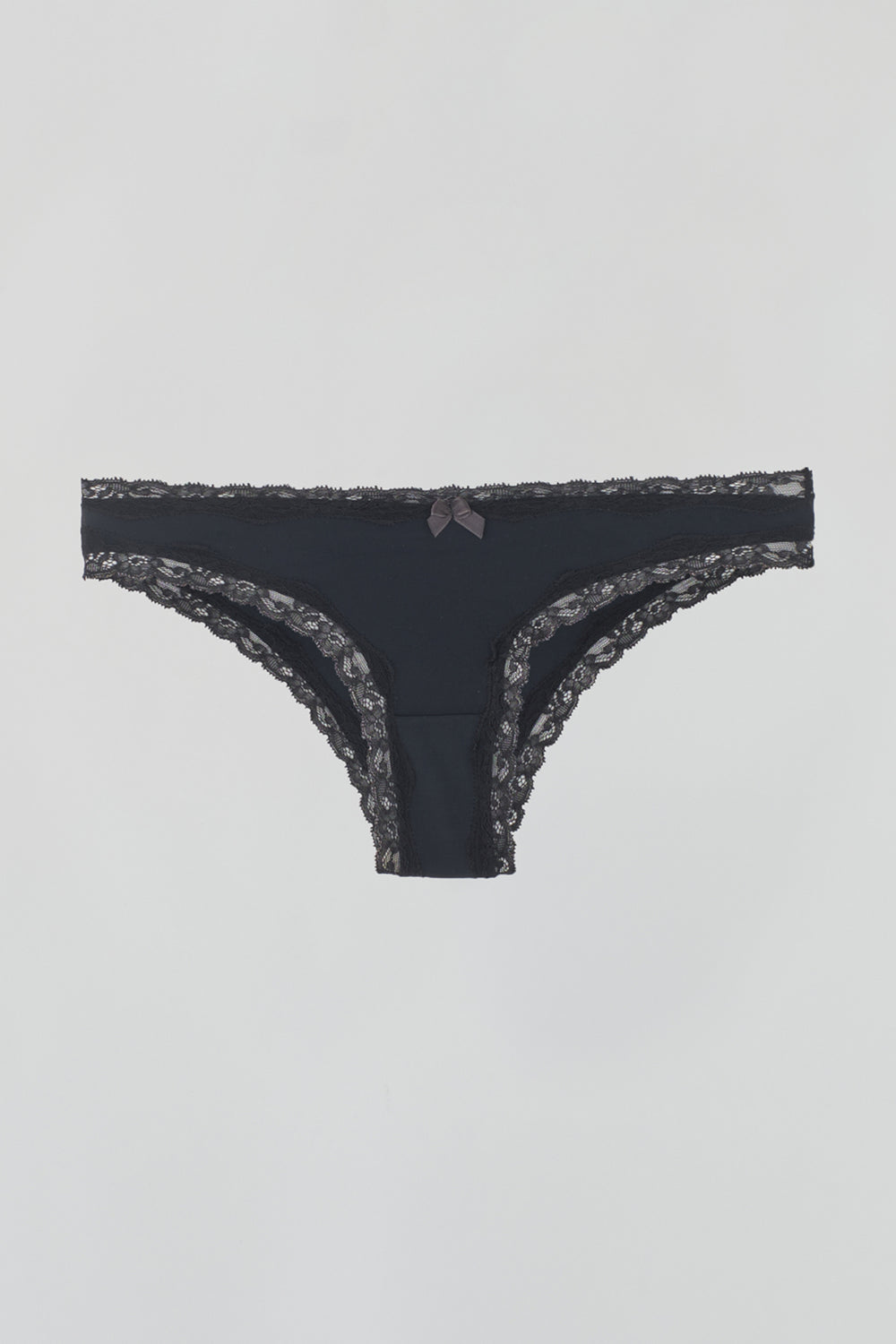 Siyah Dantel Detaylı Micro Kumaş Brazilian