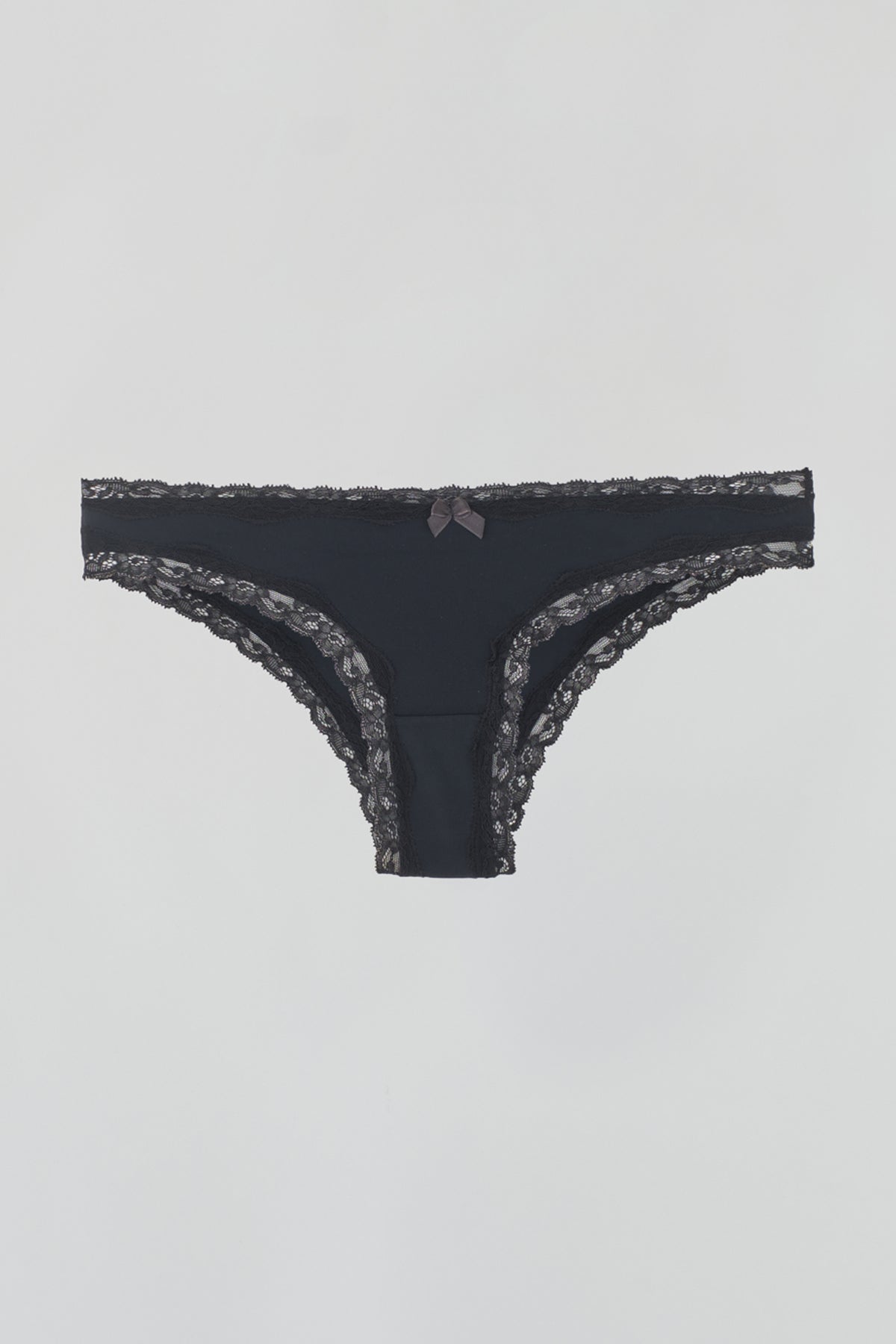 Siyah Dantel Detaylı Micro Kumaş Brazilian