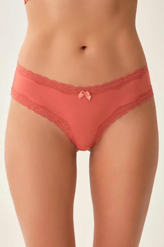 Tarçın Dantel Detaylı Micro Kumaş Brazillian