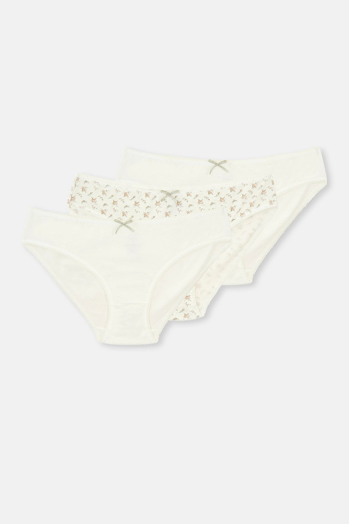 Beyaz Desenli Desenli Slip