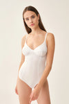 Beyaz Askılı Pamuklu Body