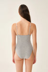 Gri Askılı Pamuklu Body