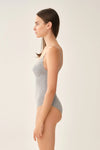 Gri Askılı Pamuklu Body