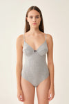Gri Askılı Pamuklu Body