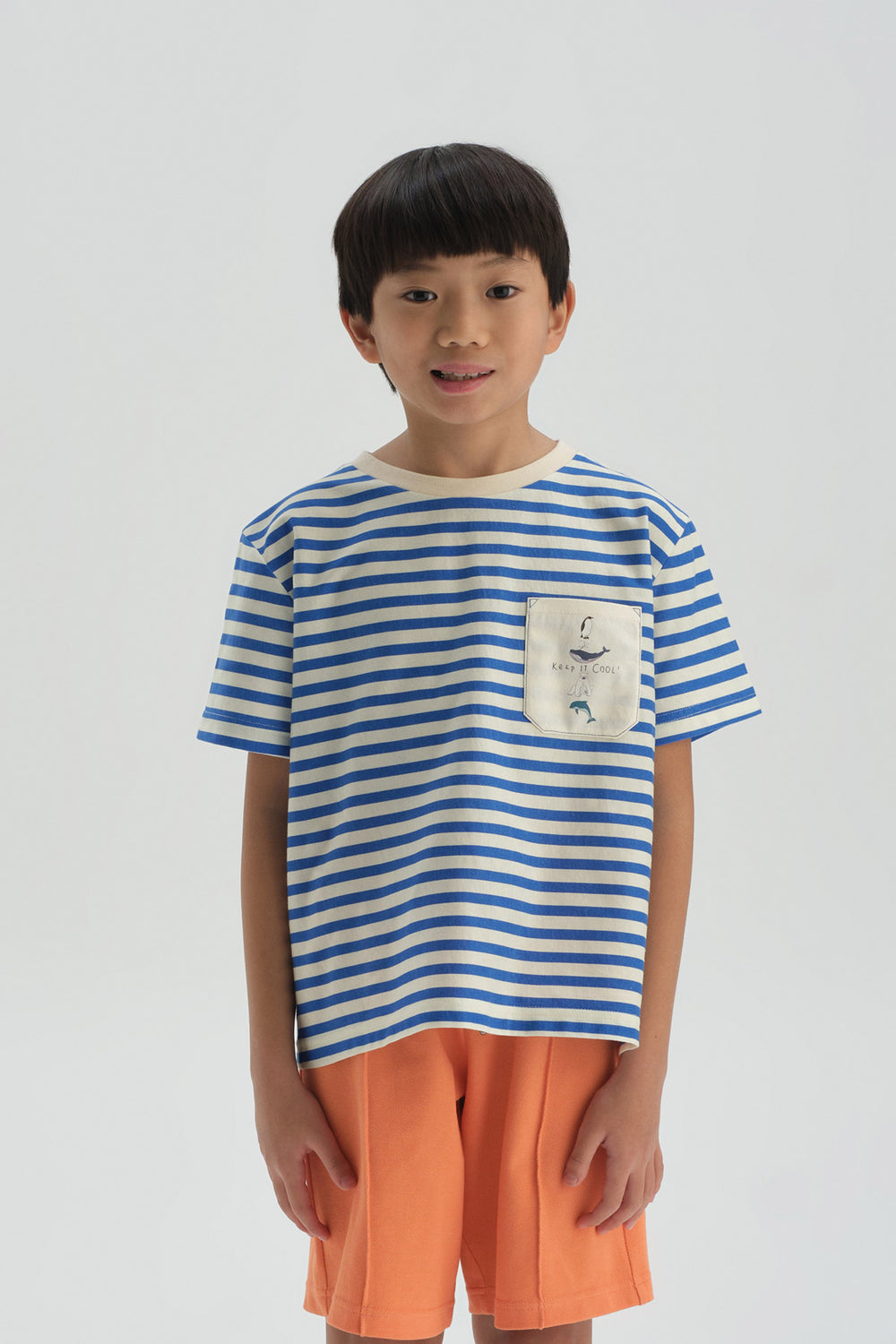 Lacivert Çizgili Çizgili T-Shırt