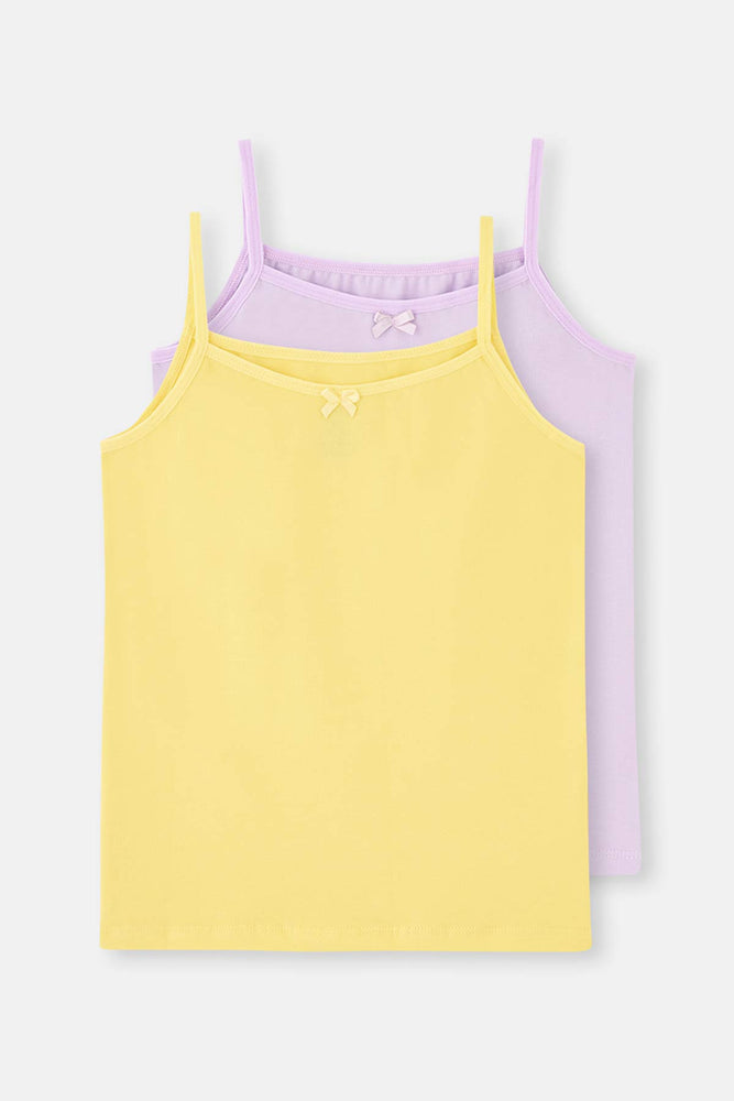 Lila - Sarı 2 Li Ince Askılı Atlet