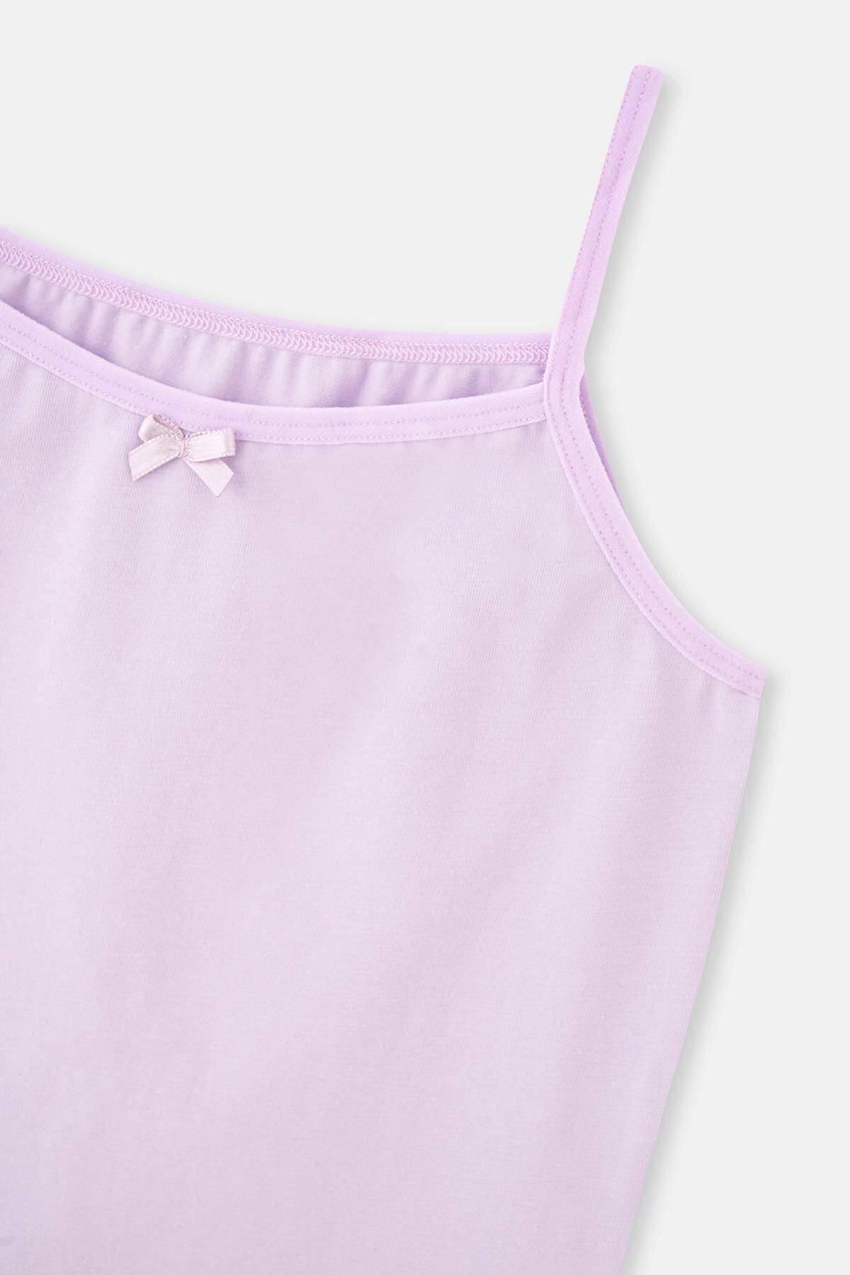 Lila - Sarı 2 Li Ince Askılı Atlet