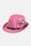 Fuşya Hasır Şapka