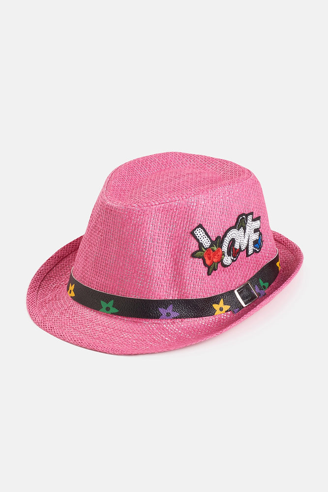 Fuşya Hasır Şapka