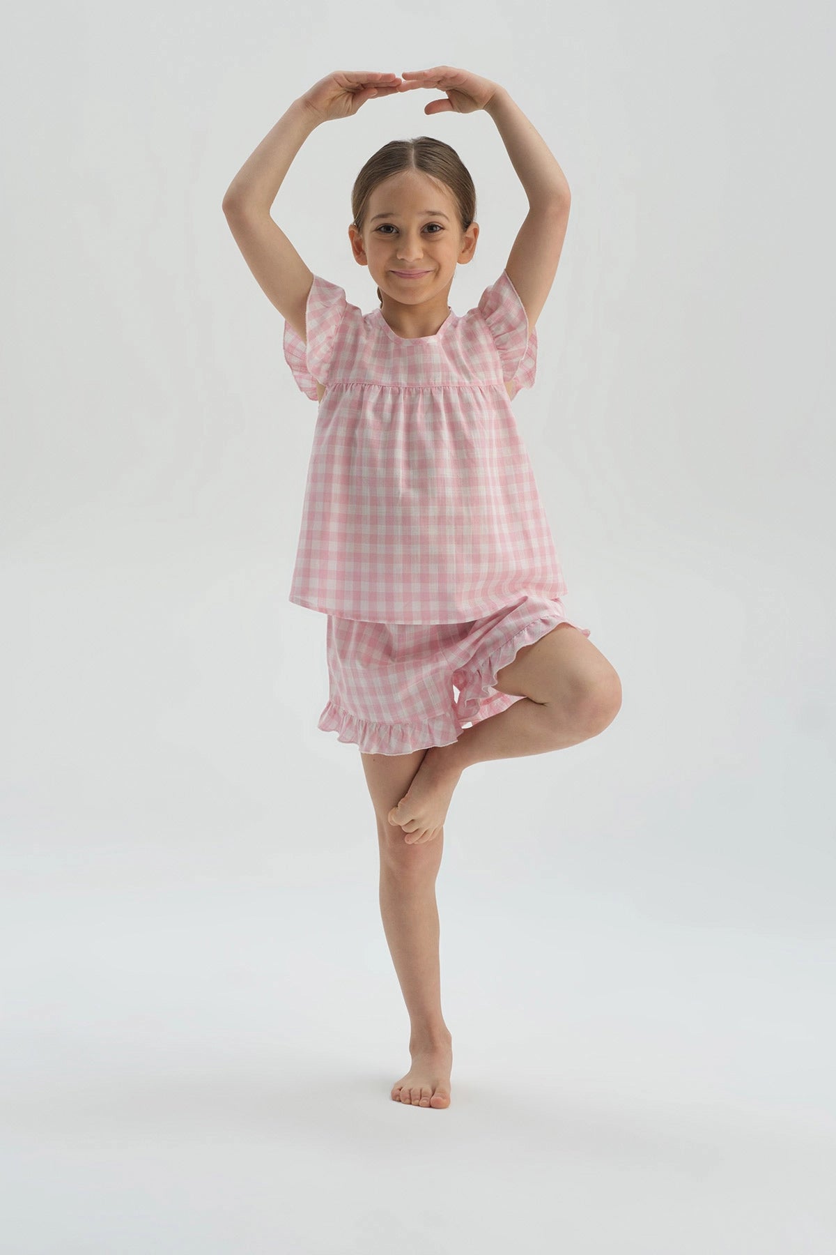 Pembe Kız Çocuk Şort Pijama Takım