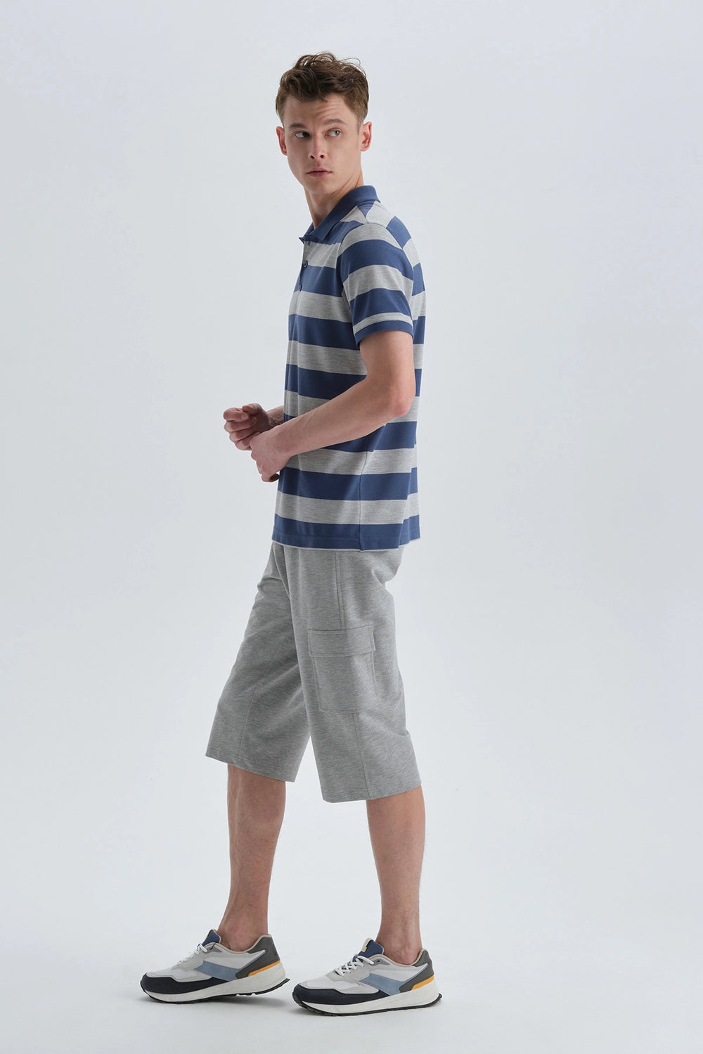 Mavi Desenli Pamuklu Desenli T-Shirt