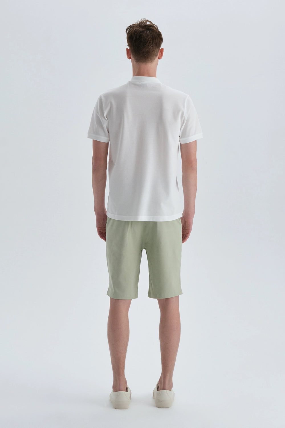 Beyaz Pamuklu Polo Yaka T-Shirt