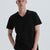 Siyah Pamuk V Yaka T-Shirt