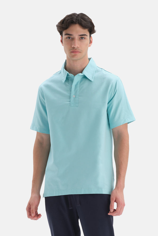 Yeşil Pamuklu Polo Yaka T-Shirt