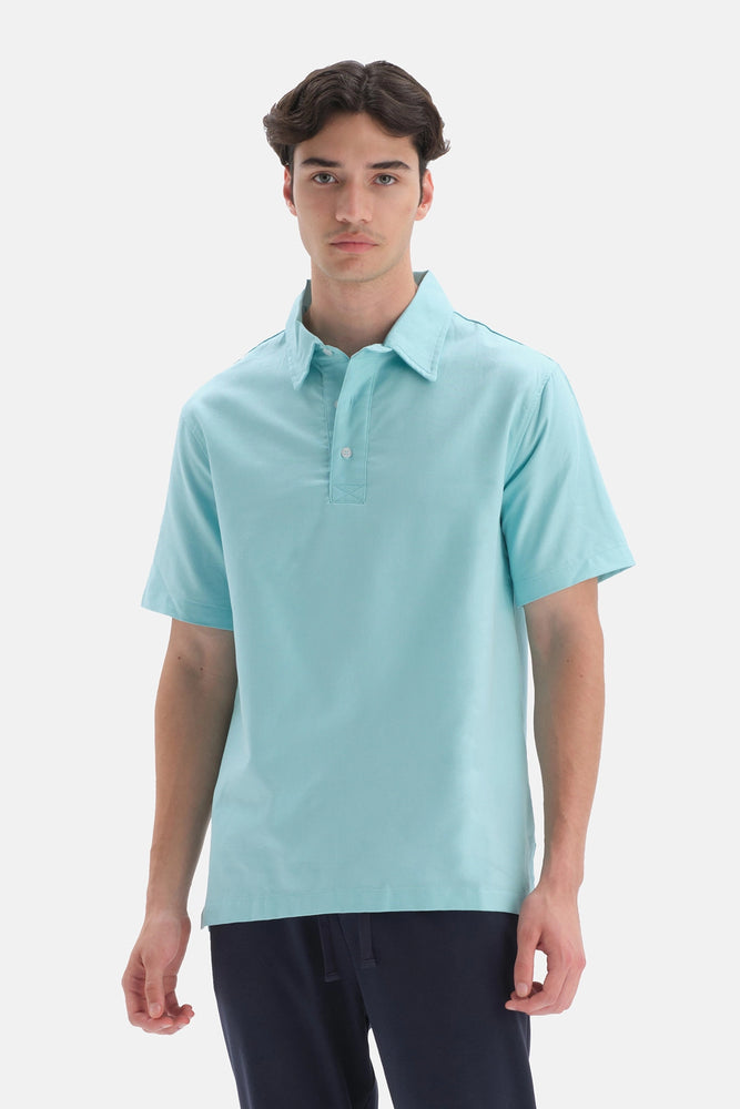 Yeşil Pamuklu Polo Yaka T-Shirt