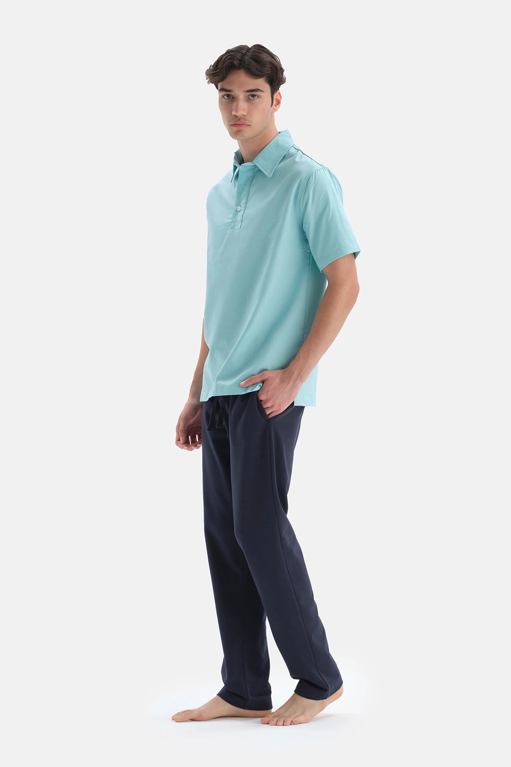 Yeşil Pamuklu Polo Yaka T-Shirt