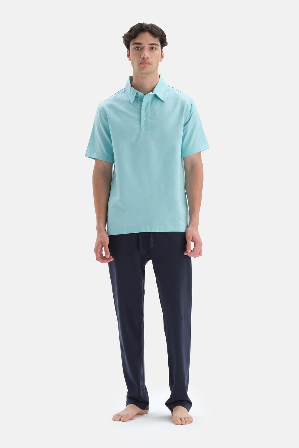 Yeşil Pamuklu Polo Yaka T-Shirt