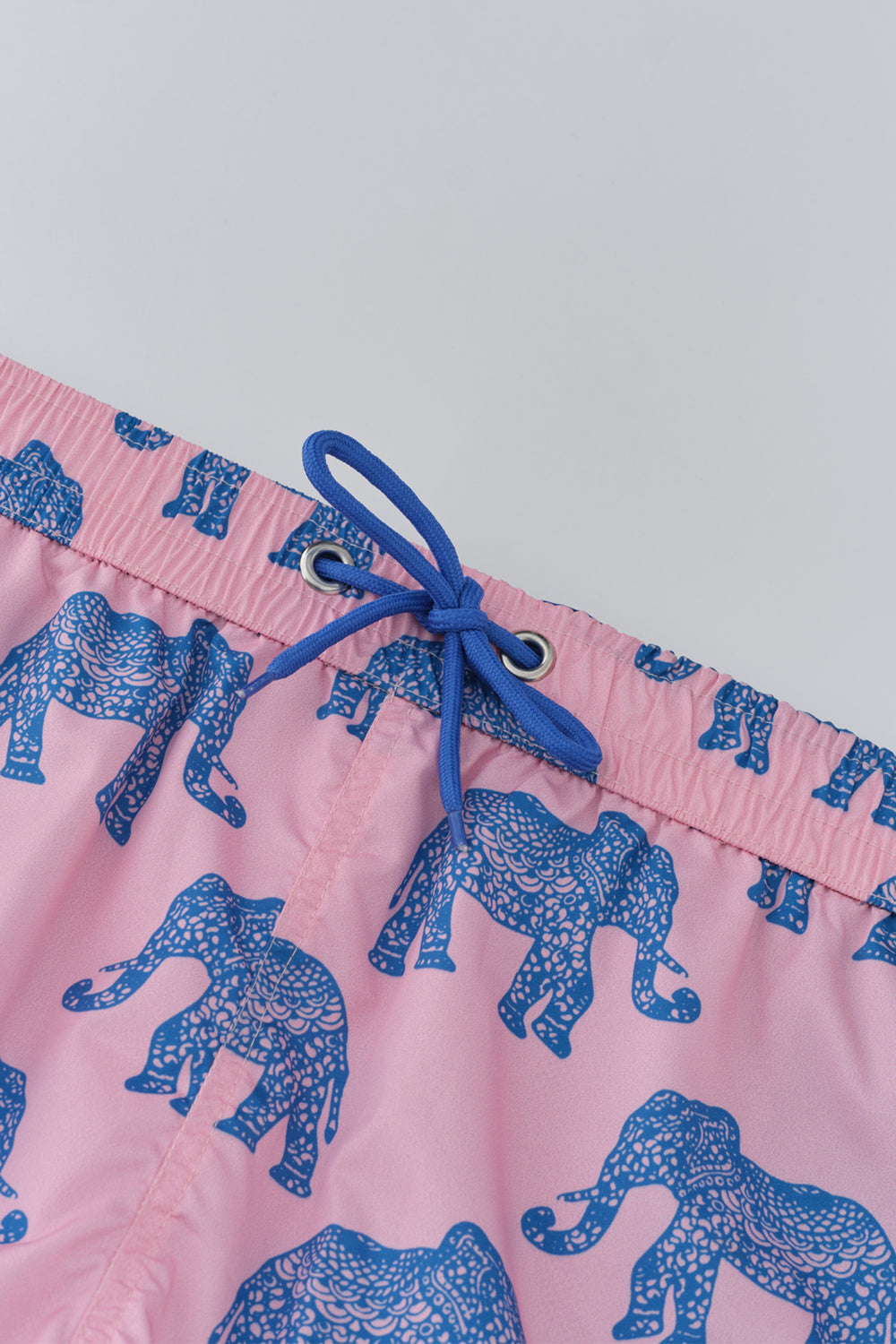 Pembe-Mavi Micro Kısa Fil Desenli Deniz Şortu