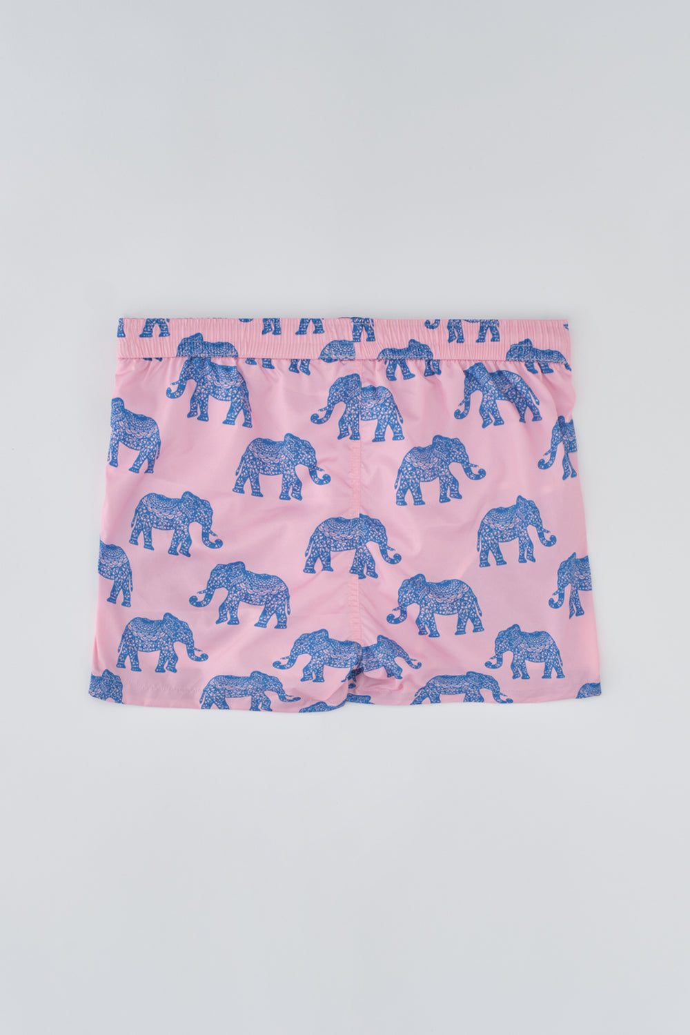 Pembe-Mavi Micro Kısa Fil Desenli Deniz Şortu