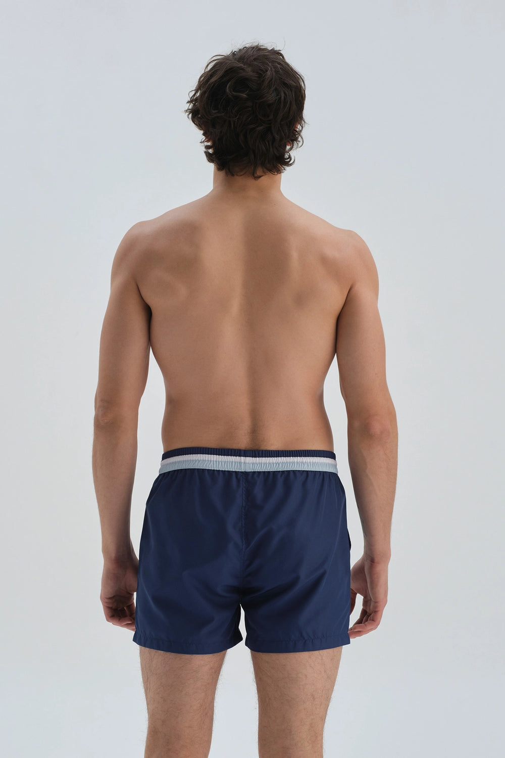 Lacivert Micro Kısa Kemeri Parçalı Şort