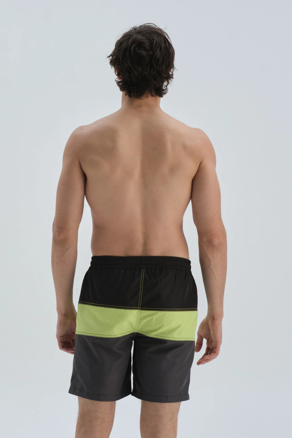 Laci-Yeşil Micro Orta Deniz Atı Desenli Deniz Şortu