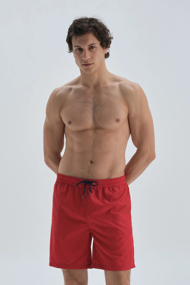 Kırmızı Micro Orta Düz Deniz Şortu