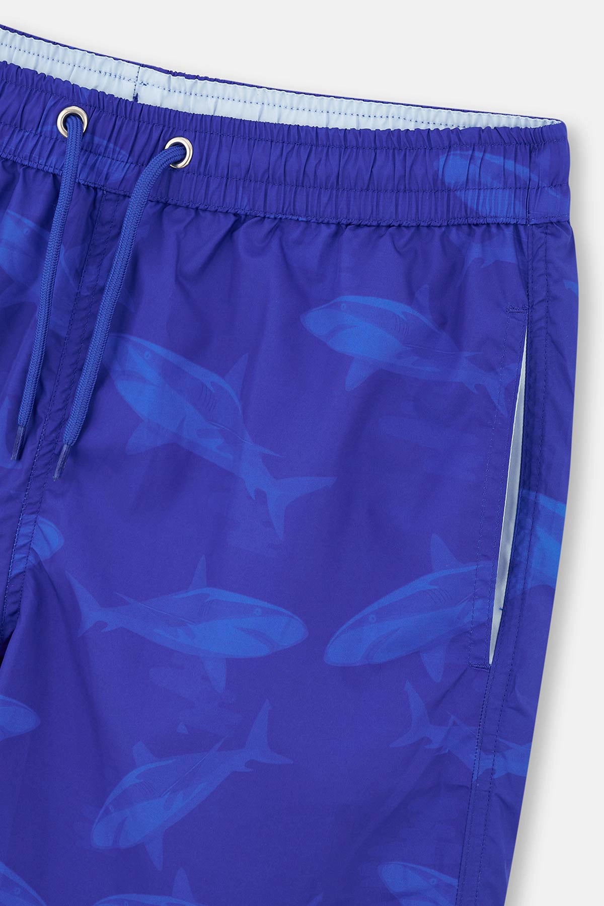 Sax Micro Uzun Balık Desenli Deniz Şortu